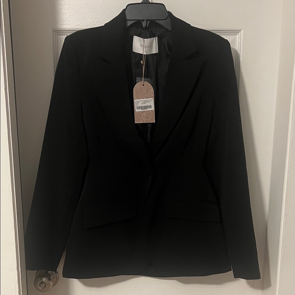 Meshki Helda Fitted Cinched Waist Black Blazer